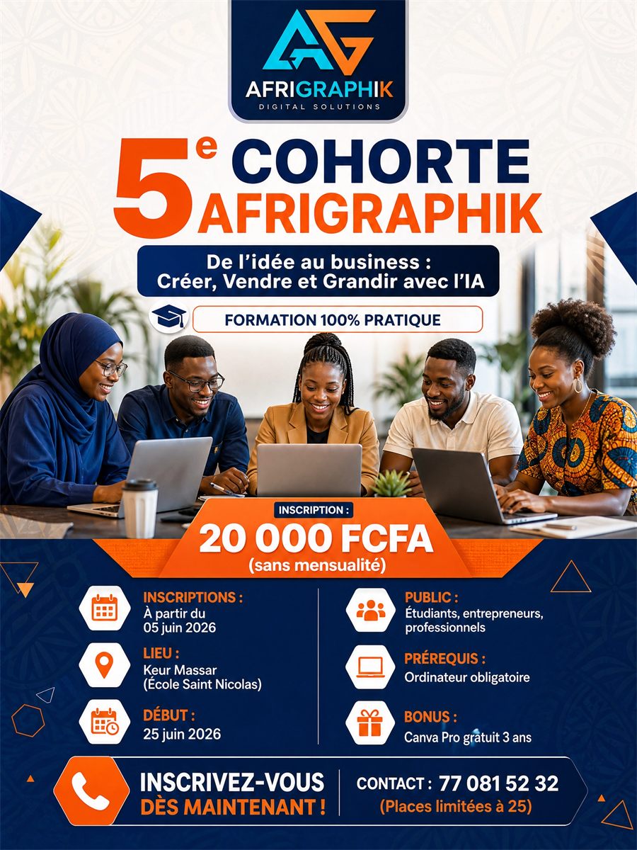 Affiche de la 5e cohorte de formation AFRIGRAPHIK